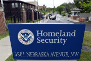 FILE - In this June 5, 2015, file photo, a gate leading to the Homeland Security Department headquarters in northwest Washington. Hackers stole personnel data and Social Security numbers for every federal employee, a government worker union said Thursday, June 11, 2015, charging that the cyberattack on U.S. employee data is far worse than the Obama administration has acknowledged. (AP Photo/Susan Walsh, File)