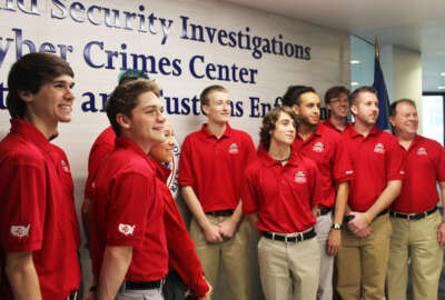 The Homeland Security Investigation's Cyber Crimes Center, part of the Homeland Security Department, hosted the University of Central Florida Knights, the winners of the National Collegiate Cyber Defense Competition.