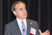 David Shulkin was sworn in as the Veterans Affairs Under Secretary for Health in July 2015. In this photo, he explains his top priorities for the nation's largest health care system at a forum sponsored by ACT-IAC.