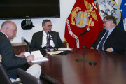 (Photo: Francis Rose, DoD IG Jon Rymer, former GSA IG Miller. Photo courtesy Kathie Scarrah, DoD OIG.)