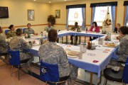 Assistant Secretary of the Army for Installations Katherine Hammack has lunch with single parent Soldiers during her tour of Area II, Republic of Korea, Aug. 21.