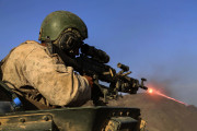 Gunnery Sgt. Dragos Coca engages targets during a desert survival and tactics course. Coca is a platoon sergeant with 15th Marine Expeditionary Unit. Elements of the 15th MEU trained with the 5th Overseas Combined Arms Regiment in Djibouti from Sept. 21 to Oct. 7 in order to improve interoperability between the MEU and the French military. 

(U.S. Marine Corps photo by Sgt. Steve H. Lopez/Released)