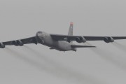 A U.S. Air Force B-52 bomber flies over Osan Air Base in Pyeongtaek, South Korea, Sunday, Jan. 10, 2016. The powerful U.S. B-52 bomber flew low over South Korea on Sunday, a clear show of force from the United States as a Cold War-style standoff deepened between its ally Seoul and North Korea following Pyongyang's fourth nuclear test. (AP Photo/Ahn Young-joon)