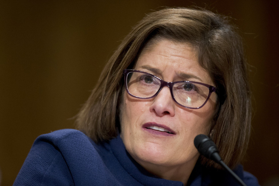 Beth Cobert, President Barack Obama's nominee to head the Office of Personnel Management (OPM), testifies on Capitol Hill in Washington, Thursday, Feb. 4, 2016, before the Senate Homeland Security and Government Affairs Committee  hearing on her nomination. Cobert promised to strengthen the agencys cybersecurity and information technology systems after whats believed to be the largest data breach in U.S. history.   (AP Photo/Manuel Balce Ceneta)