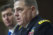 Army Undersecretary Patrick Murphy listens at left as Army Chief of Staff Gen. Mark Milley testifies on Capitol Hill in Washington, Tuesday, Feb. 2, 2016, before the Senate Armed Services Committee hearing to examine the implementation of the decision to open all ground combat units to women.  (AP Photo/Cliff Owen)