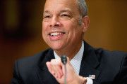 Homeland Security Secretary Jeh Johnson testifies on Capitol Hill in Washington, Tuesday, March 8, 2016, before the Senate Homeland Security and Governmental Affairs Committee hearing on the Homeland Security Department's fiscal 2017 budget request.  (AP Photo/Andrew Harnik)