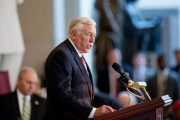 House Minority Whip Steny Hoyer, D-Md. speaks during a commemoration ceremony for the 150th anniversary of the ratification of the 13th Amendment to the U.S. Constitution which abolished slavery in the United States, Wednesday, Dec. 9, 2015, in Emancipation Hall on Capitol Hill in Washington. (AP Photo/Andrew Harnik)