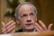 Senate subcommittee on Investigations member Sen. Thomas Carper, D-Del. questions witnesses during the subcommittee's hearing on adequacy of the Department of Health and Human Services efforts to protect unaccompanied alien children from human trafficking, Thursday, Jan. 28, 2016, on Capitol Hill in Washington.  (AP Photo/Manuel Balce Ceneta)