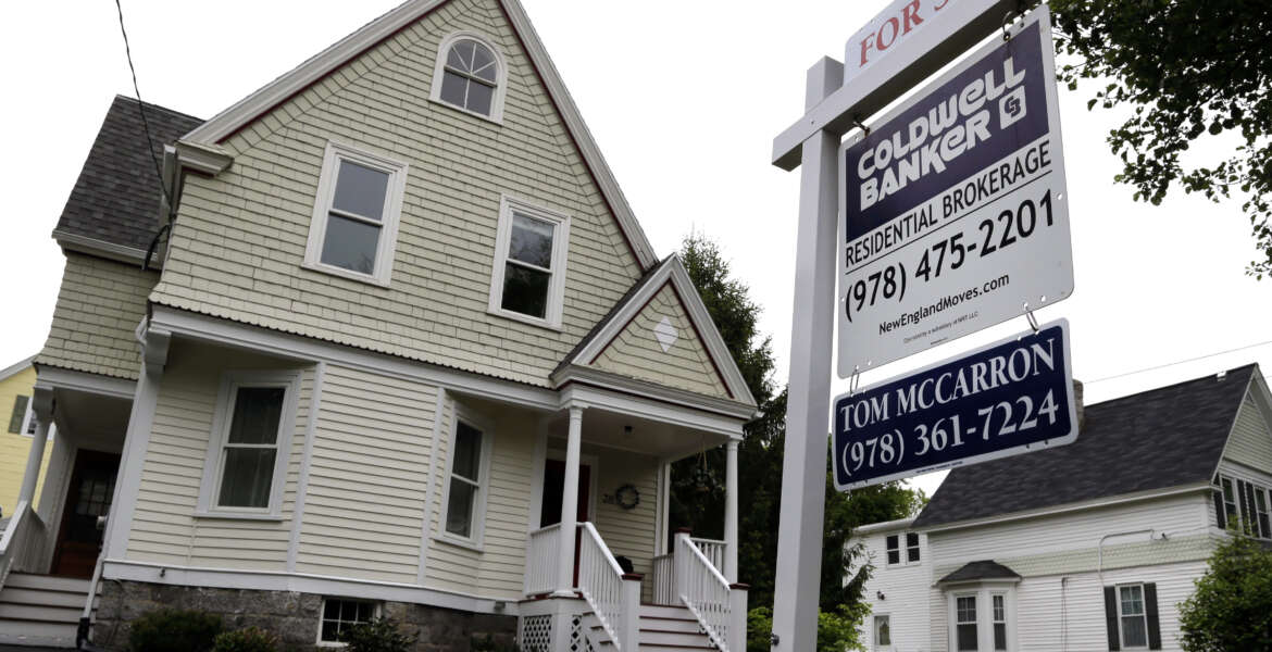 This Tuesday, May 24, 2016, photo shows a home for sale in Andover, Mass. On Tuesday, June 28, 2016, the Standard & Poor's/Case-Shiller 20-city home price index for April  is released. (AP Photo/Elise Amendola)