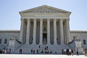 FILE - In this June 20, 2016 file photo, the Supreme Court is seen in Washington. The Supreme Court is set to close out its current term with opinions Monday in three remaining three cases after a flurry of decisions last week. It’s expected to be the justices’ final meeting before they disperse on their summer breaks. (AP Photo/Alex Brandon, File)