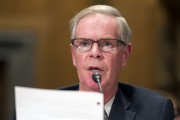 David Mader the controller at the Office of Management and Budget testifies before the Senate Homeland and Government Affairs Committee's hearing related to issues of the Government's Death Master File list on Capitol Hill in Washington, Monday, March 16, 2015. (AP Photo/Cliff Owen)