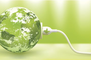 abstract green energy concept with green Earth.