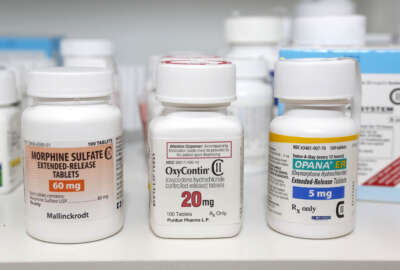 FILE - In this Jan. 18, 2013 file photo, Schedule 2 narcotics: Morphine Sulfate, OxyContin and Opana are displayed for a photograph in Carmichael, Calif. California doctors will be required to check a database of prescription narcotics before writing scripts for addictive drugs under legislation Gov. Jerry Brown signed Tuesday, Sept. 27, 2016, that aims to address the scourge of opioid abuse. (AP Photo/Rich Pedroncelli, File)