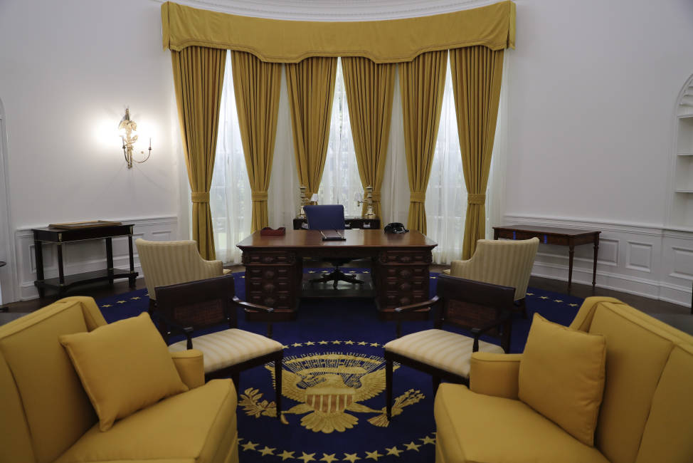 In this Wednesday, Oct. 5, 2016 photo, a life-size replica of the Oval Office where former President Richard Nixon worked in the White House is exhibited in the museum at the Richard Nixon Presidential Library and Museum in Yorba Linda, Calif. The museum will reopen Friday, Oct. 14, following a $15 million makeover aimed at bringing the country’s 37th president closer to younger generations less familiar with his groundbreaking trip to China or the Watergate scandal. (AP Photo/Jae C. Hong)