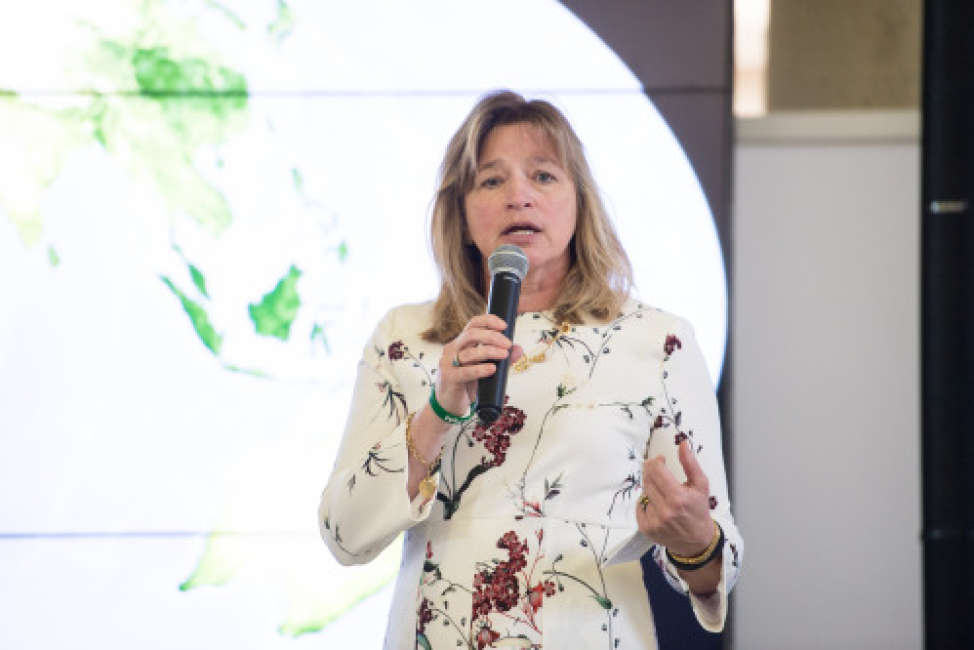 Dr. Ellen Stofan, chief scientist, NASA, speaks at NASA's Earth Day event on April 22, 2015 at Union Station in Washington, DC. Photo Credit: (NASA/Aubrey Gemignani)