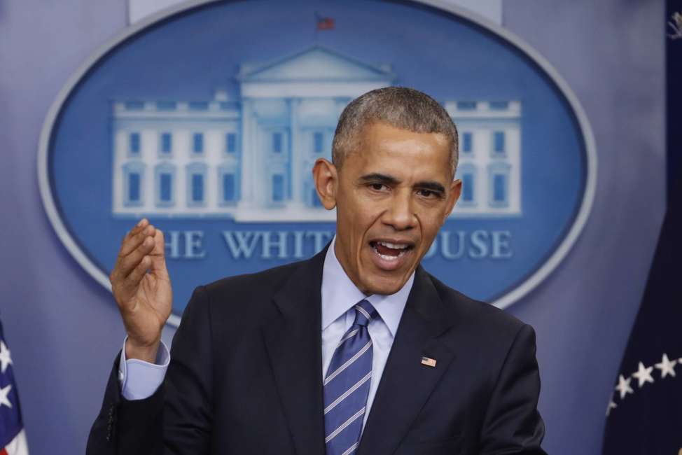 FILE - In this Dec. 16, 2016, file photo, President Barack Obama speaks during a news conference in the briefing room of the White House in Washington. Under mounting pressure to free convicts as a last act, Obama is planning at least one more batch of pardons and commutations before leaving office in two weeks. But don’t expect many famous offenders to make the list. (AP Photo/Pablo Martinez Monsivais, File)