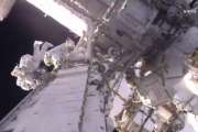 This still image taken from video provided by NASA shows U.S. astronaut Shane Kimbrough, left and  French astronaut Thomas Pesquet during a space walk outside the International Space Station, Friday, Jan. 13, 2017.  The astronauts are taking another spacewalk to plug in new and better batteries outside the space station. It's the same type of job conducted last Friday. Pesquet is the first French spacewalker in 15 years.  (NASA via AP)