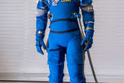 Chris Ferguson wears the brand new spacesuit from Boeing and David Clark.