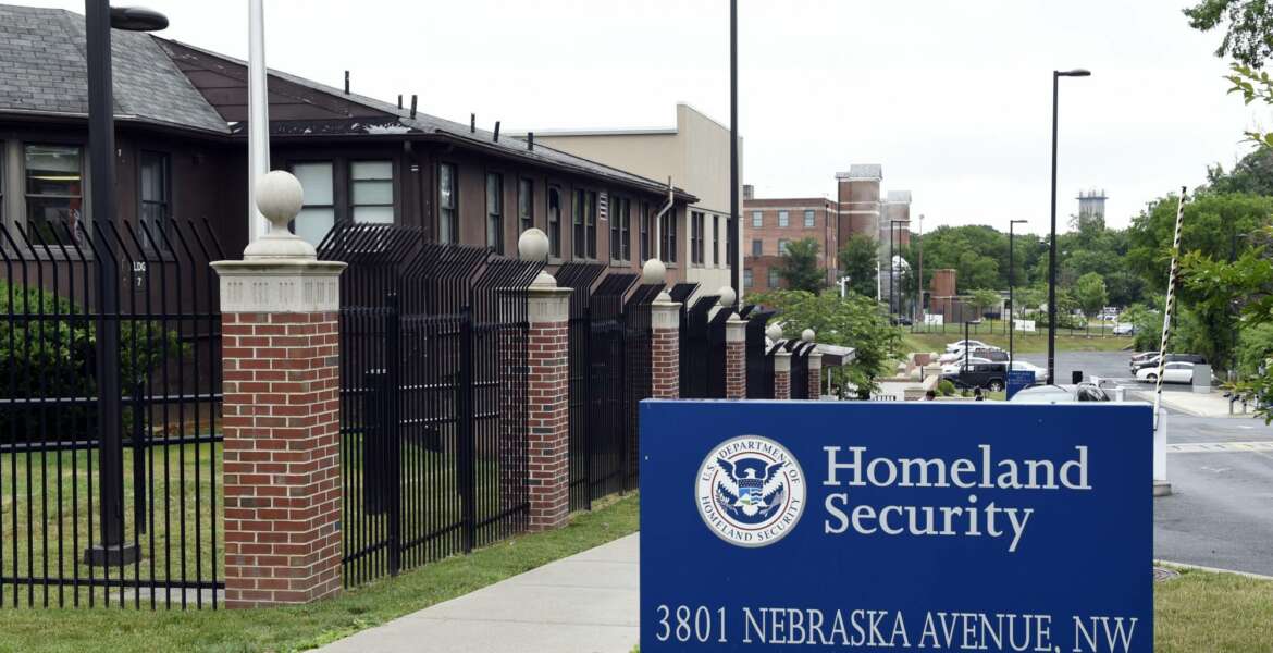 FILE - In this June 5, 2015 file photo, a view of the Homeland Security Department headquarters in Washington. Analysts at the Homeland Security Department’s intelligence arm found insufficient evidence that citizens of seven Muslim-majority countries included in President Donald Trump’s travel ban pose a terror threat to the U.S.  (AP Photo/Susan Walsh, File)