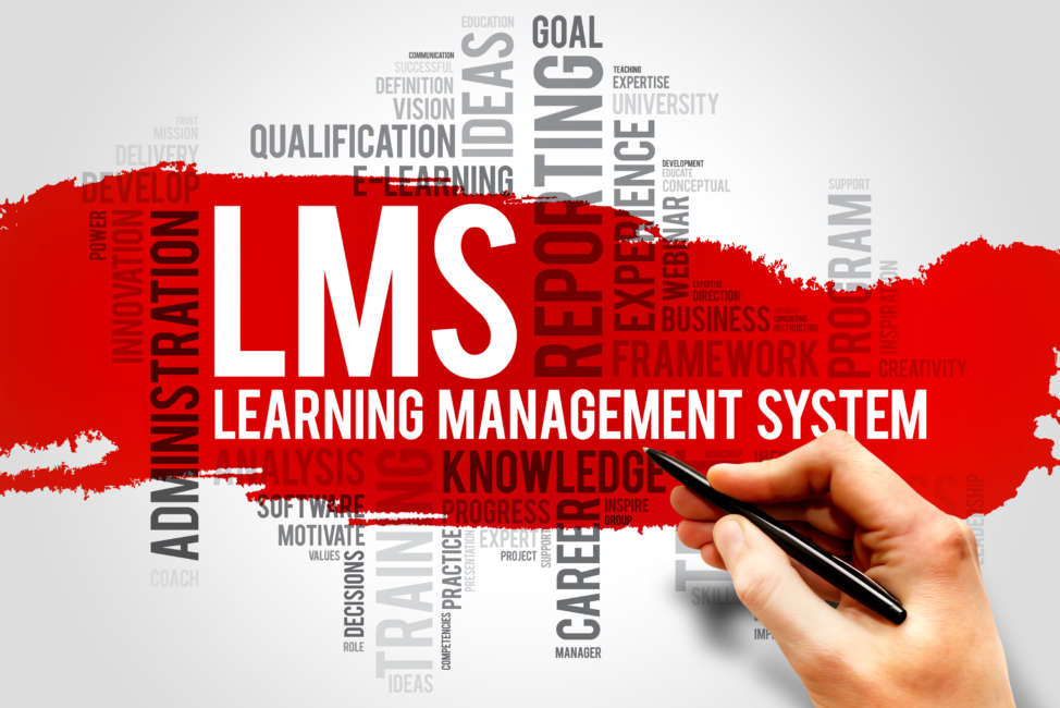 Learning Management System (LMS) word cloud business concept