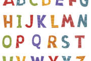 Cute vector alphabet. Colorful children english alphabet.