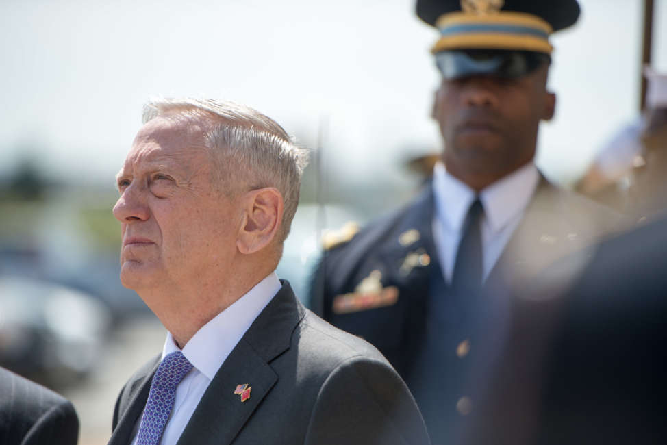 Secretary of Defense Jim Mattis meets with Fikri Işık, the minister of national defence for Turkey, at the Pentagon in Washington, D.C., April 13, 2017. (DOD photo by U.S. Air Force Staff Sgt. Jette Carr)