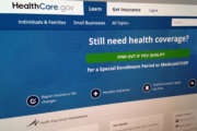 FILE - This Sept. 15, 2014, file photo shows part of the HealthCare,gov Website in Washington. Republicans may be close to winning control of Congress and more votes to repeal Obamacare, but GOP governors dont see the presidents health care law going away.  (AP Photo/Jon Elswick, File)