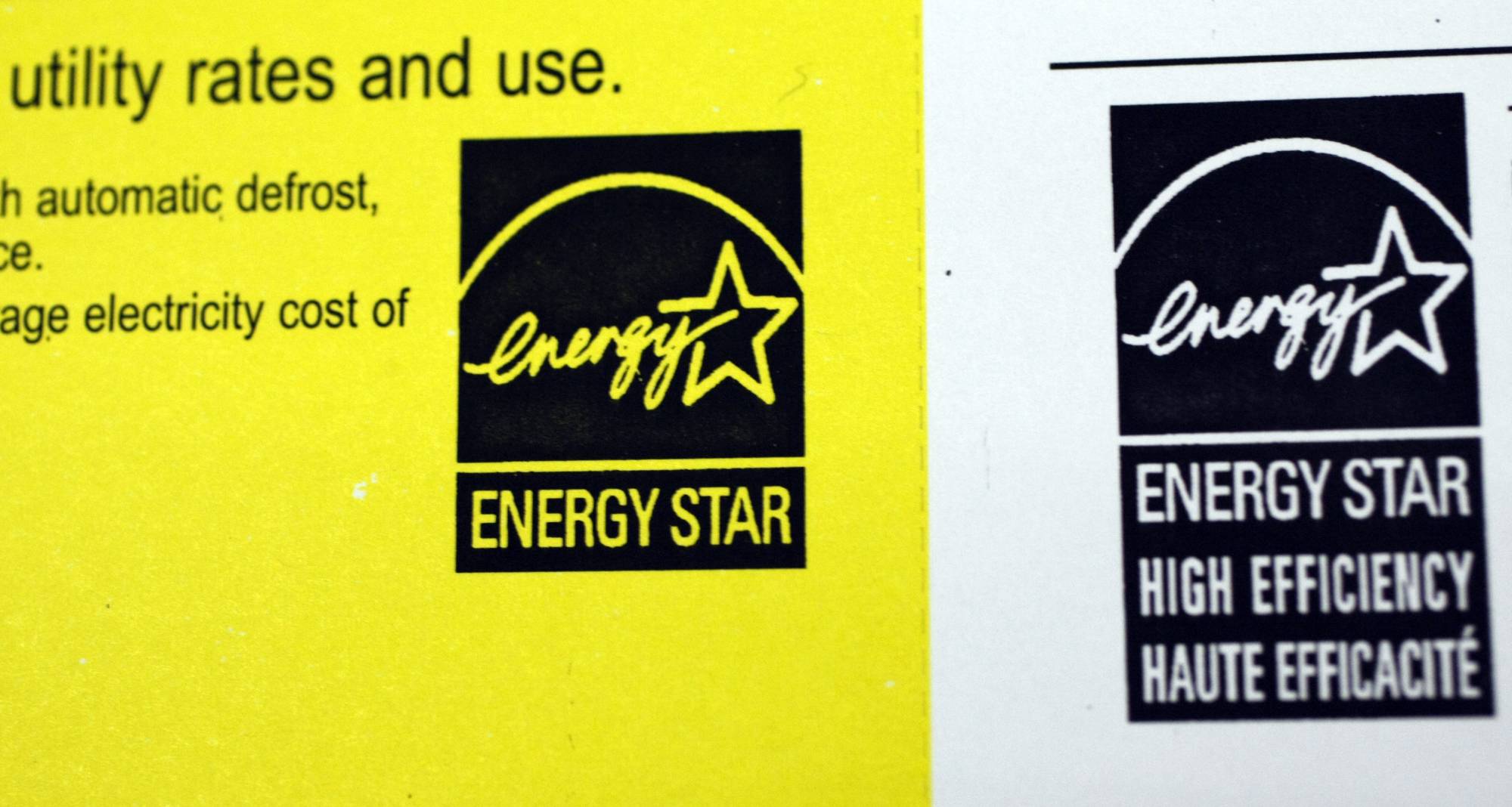 FILE- This March 9, 2010 file photo shows an Energy Star label at an appliance store in Mountain View, Calif. Some of the nation’s largest manufacturers are among more than 1,000 U.S. companies urging Congress to preserve the 25-year-old Energy Star program, which promotes efficiency in home and business products. (AP Photo/Paul Sakuma, File)