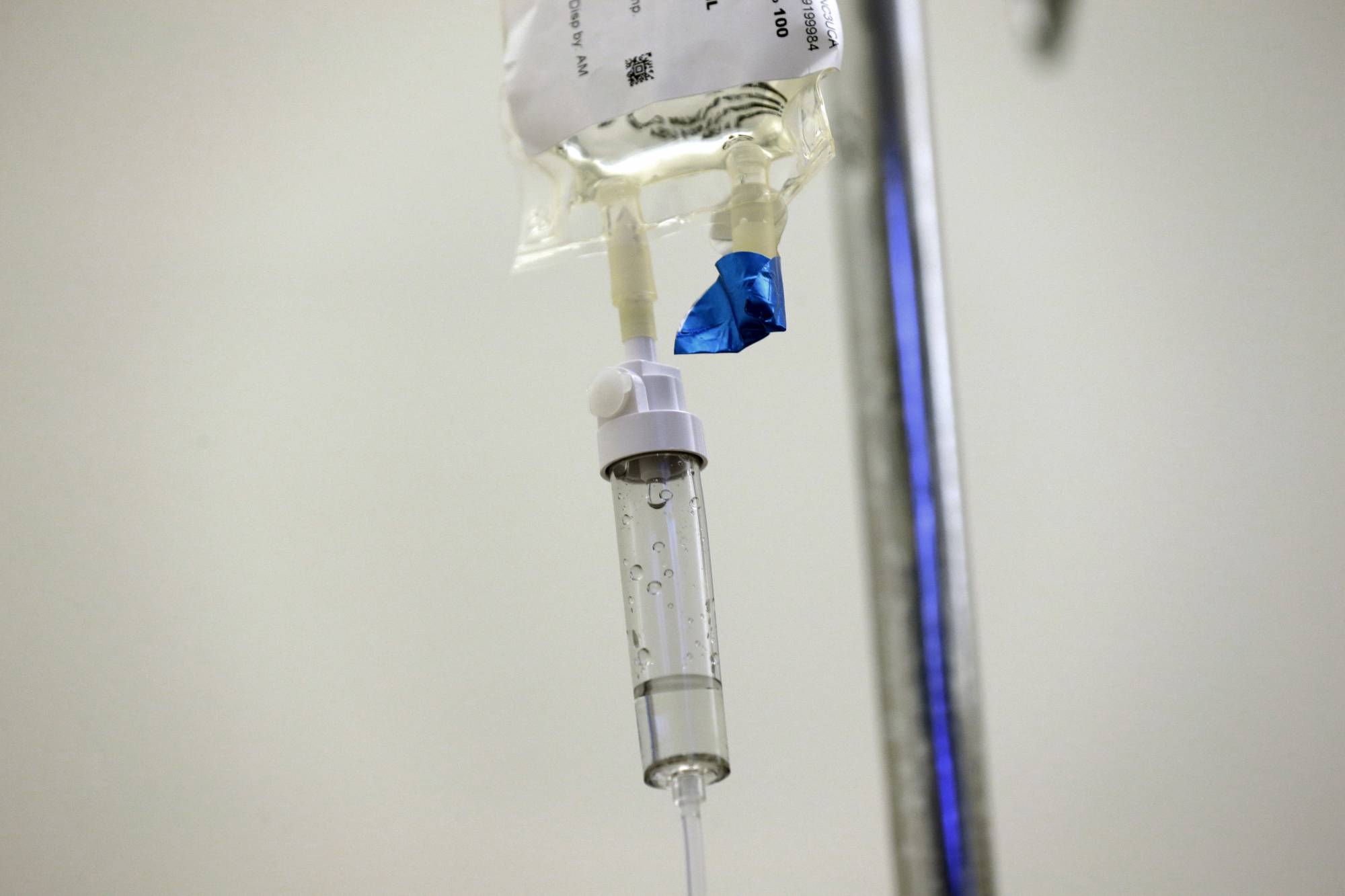 Chemotherapy drugs are administered to a patient at North Carolina Cancer Hospital in Chapel Hill, N.C., on Thursday, May 25, 2017. According to new studies released at a June 2017 American Society of Clinical Oncology conference, drugs are scoring big gains against some of the most common cancers, setting new standards of care for many prostate, breast and lung tumors. (AP Photo/Gerry Broome)