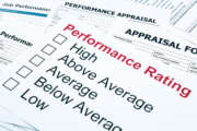 closeup performance rating and appraisal form, evaluation and assessment concept for business