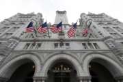 FILE - The Trump International Hotel at 1100 Pennsylvania Avenue NW, is seen Wednesday, Dec. 21, 2016 in Washington.   President Donald Trump keeps taking time out from governing to run for re-election.  On Wednesday night, he’ll attend his first 2020 campaign fundraiser, at his Washington hotel. He’s already spent five evenings at political rallies, always in front of an audience of thousands of fans who are selected by his campaign aides.  (AP Photo/Alex Brandon)