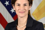 Katherine Kelley, Superintendent, Arlington National Cemetery, poses for her official portrait in the Army portrait studio at the Pentagon in Arlington, Virginia, Mar. 1, 2017.  (U.S. Army photo by Monica King/Released)