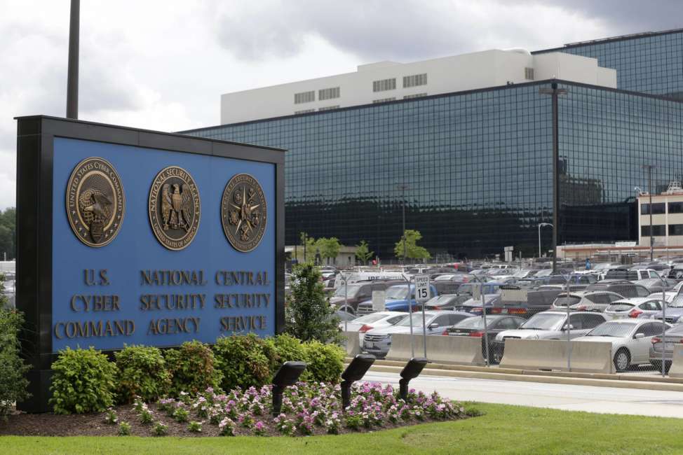 FILE - This June 6, 2013, file photo shows the National Security Administration (NSA) campus in Fort Meade, Md., where the US Cyber Command is located. U.S. officials say the Trump administration, after months of delay, is finalizing plans to revamp the nation's military command for defensive and offensive cyber-operations. The plan would eventually split it from the intelligence-focused National Security Agency in hopes of intensifying America's ability to wage cyber war against the Islamic State group and other foes.(AP Photo/Patrick Semansky, File)