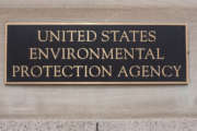 United States Environmental Protection Agency sign on the Clinton building