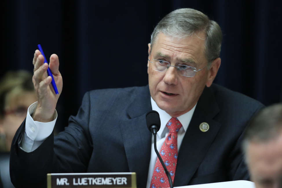 House Financial Services Committee member Rep. Blaine Luetkemeyer, R-Mo., speaks on Capitol Hill in Washington, Tuesday, May 2, 2017, during the committee's hearing hearing on overhauling the nation's financial rules.  (AP Photo/Manuel Balce Ceneta)