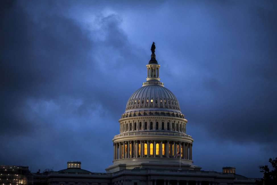 The Capitol is seen at dawn as overnight storm clouds pass, in Washington, Tuesday, Oct. 24, 2017. (AP Photo/J. Scott Applewhite)