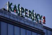 FILE - This Monday, Jan. 30, 2017, file photo shows a sign above the headquarters of Kaspersky Lab in Moscow. On Monday, Oct. 23, 2017, Kaspersky Lab said it will open up its anti-virus software to outside review as it deals with security concerns. The company is making the move a month after the U.S. government barred agencies from using its software. (AP Photo/Pavel Golovkin, File)