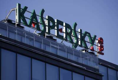 FILE - This Monday, Jan. 30, 2017, file photo shows a sign above the headquarters of Kaspersky Lab in Moscow. On Monday, Oct. 23, 2017, Kaspersky Lab said it will open up its anti-virus software to outside review as it deals with security concerns. The company is making the move a month after the U.S. government barred agencies from using its software. (AP Photo/Pavel Golovkin, File)