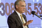 Census Bureau Director Robert Groves announces results for the 2010 U.S. Census at the National Press Club, Tuesday, Dec. 21, 2010 in Washington. (AP Photo/Jacquelyn Martin)