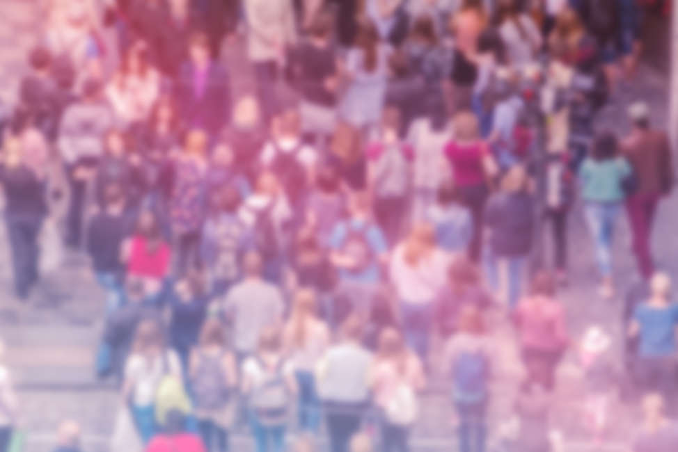 General Public Opinion Blur Background, Aerial View with Unrecognizable Crowded Population Out of Focus, Blurred Crowd of People On City Street, Vintage Toned Image.