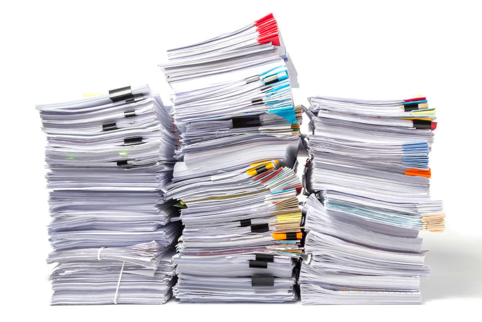 Stack of Documents isolated on white background