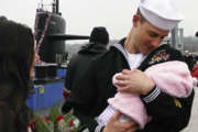 GROTON, Conn. (March 19, 2013) Sailors assigned to the Los Angeles-class attack submarine USS Providence (SSN 719) are welcomed home by their families and loved ones after a scheduled seven-month deployment. (U.S. Navy photo by Lt. j.g. Jeff Prunera/Released) 130319-N-ZZ999-037
Join the conversation
http://www.facebook.com/USNavy
http://www.twitter.com/USNavy
http://navylive.dodlive.mil