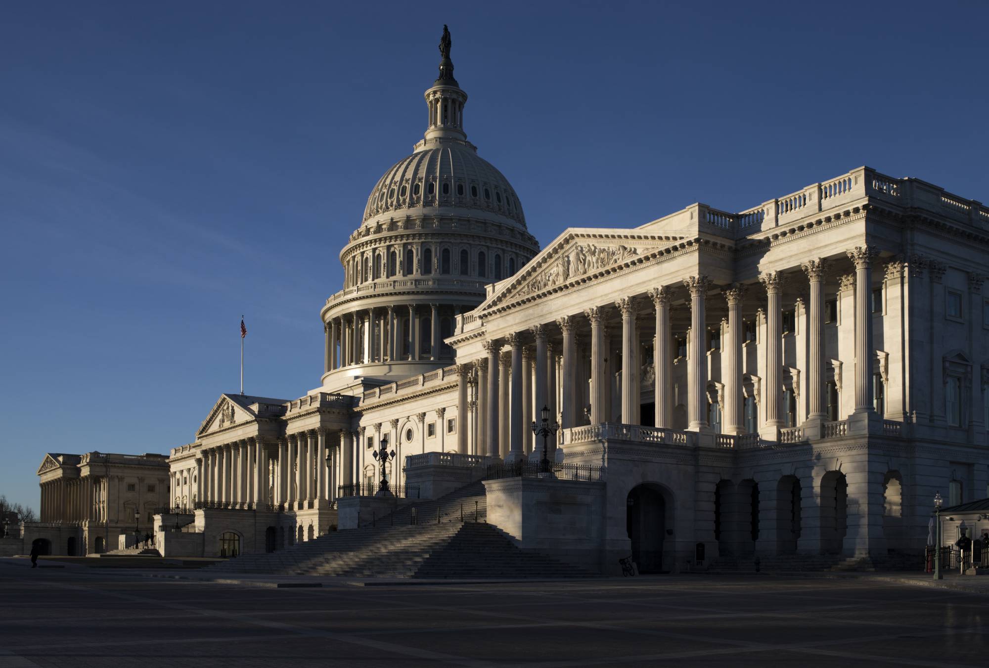 The Capitol is seen on the first day of a government shutdown after a divided Senate rejected a funding measure, in Washington, Saturday, Jan. 20, 2018. (AP Photo/J. Scott Applewhite)