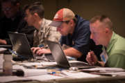 170410-N-GB257-002 
CHARLESTON, S.C. (April 10, 2017)  Space and Naval Warfare Systems Command (SPAWAR), Systems Center Atlantic (SSC Atlantic) hosts the fifth annual Palmetto Cyber Defense Competition (PCDC) at Trident Technical College in North Charleston, S.C. The goal of PCDC is to focus on the development of networking and cyber security skills. Members of the South Carolina National Guard participated in “Pro Day”. In keeping with the STEM goals of PCDC, two collegiate students were embedded within each pro team.  Pro Day is considered an opportunity for workforce development, training, recruiting and networking.(U.S. Navy photo by Joe Bullinger/Released)