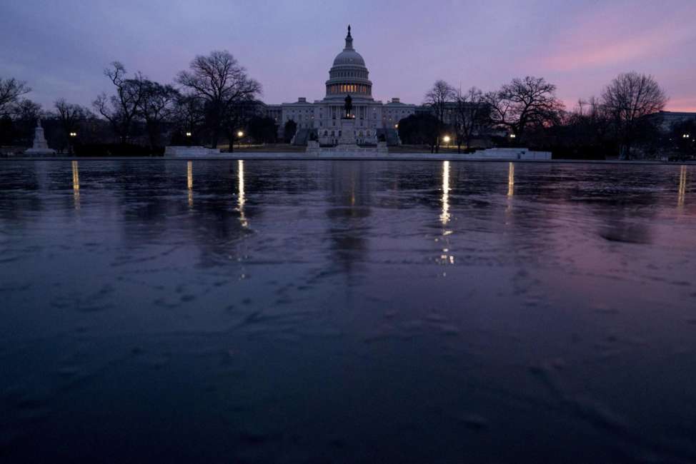 The Capitol Dome of the Capitol Building at sunrise, Friday, Feb. 9, 2018, in Washington. After another government shutdown, congress has passed a sweeping long term spending bill which President Donald Trump is expected to sign later this morning. (AP Photo/Andrew Harnik)