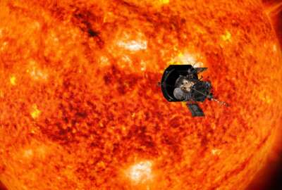 This illustration from NASA shows Parker Solar Probe spacecraft approaching the sun. NASA is accepting online submissions until April 27, 2018, for sending your name on the spacecraft all the way to the sun. (NASA/Johns Hopkins APL/Steve Gribben via AP)