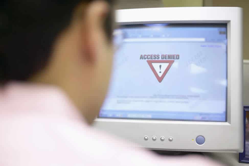 Access Denied message on computer screen
