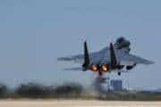 A South Korean air force F-15K Slam Eagle from the 11th Fighter Squadron, Daegu Air Base, South Korea, takes off during Exercise Max Thunder 17 at Kunsan Air Base, South Korea, April 27, 2017. During Max Thunder, U.S. and South Korean air forces consistently train together to be ready around-the-clock to defend the Republic of Korea. The interoperability and trust developed between the allies in training is critical to ensure the U.S. and South Korea are prepared for any challenge. (U.S. Air Force photo/Senior Airman Colville McFee)