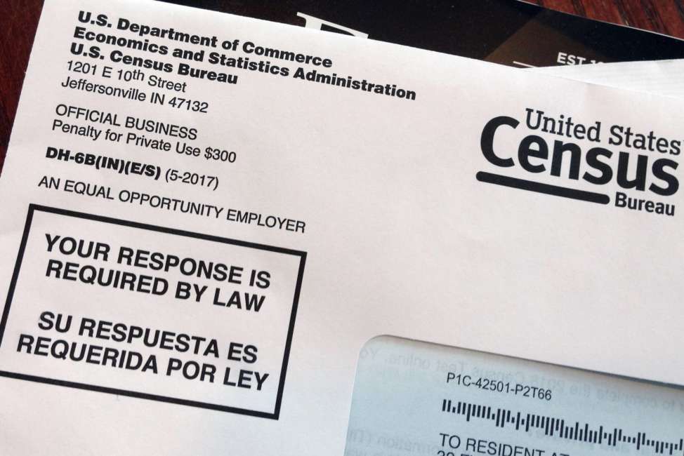 This March 23, 2018 photo shows an envelope containing a 2018 census test letter mailed to a resident in Providence, R.I. The nation's only test run of the 2020 Census is in Rhode Island, and its drawing concerns from community leaders, good government groups and others about how it's being run. (AP Photo/Michelle R. Smith)