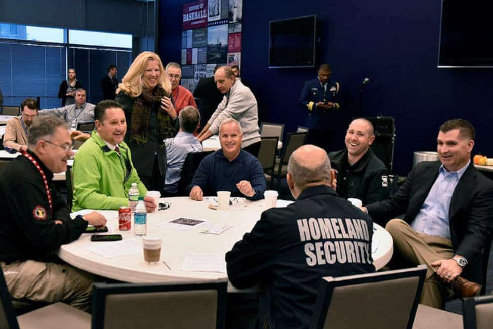 Secretary of Homeland Security delivers opening remarks at the DHS Active Shooter Preparedness Workshop held at the Nationals Ballpark in Washington, D.C., Nov. 9, 2016. The Washington Nationals and the National Protection and Programs Directorate Office of Infrastructure Protection hosted the one-day Security Workshop to enhance awareness of, and response to, an active shooter event designed to foster communication between critical infrastructure owners and operators and local emergency response teams. Official DHS photo by Barry Bahler. 